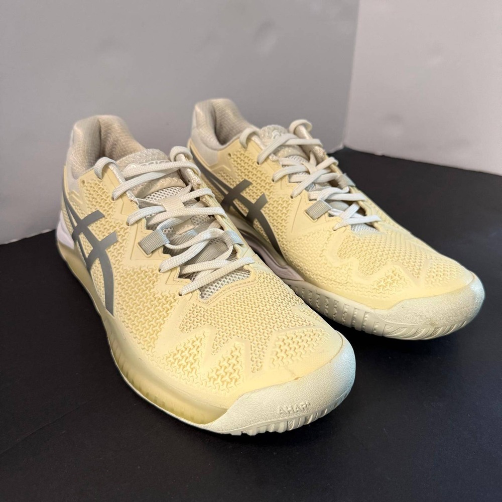 Asics Gel-Resolution 8 Womens Tennis Shoes Cream Silver 1042A072 Size 10 - Picture 7 of 16